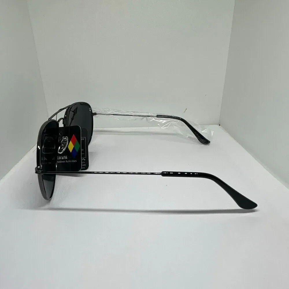 Polarized Aviator Sunglasses Black Metal Frame UV400 Classic Unisex